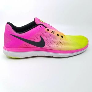 Nike Flex 2016 Run Mens Neon Retro Sneakers Running Shoes 844737-999 MenSize: 13